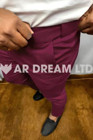 Waist Adjustable Formal Pant's Men's || Maroon